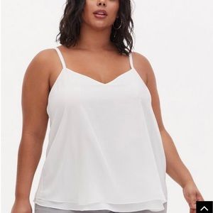 Torrid White Sophie Sophia Chiffon Double Layer Cami